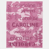 Camo Gepersonaliseerd Roze Fleece Deken (Voorkant)