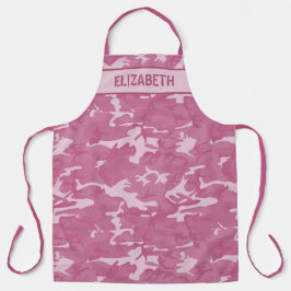 Camo gepersonaliseerd roze schort
