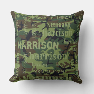 Camo gepersonaliseerde langere naam kussen