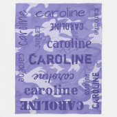 Camo gepersonaliseerde Paarse Fleece Deken (Voorkant)