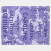 Camo gepersonaliseerde Paarse Fleece Deken (Voorkant (Horizontaal))