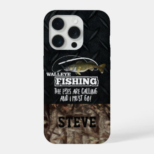 Camo Grappige Walleye Visgraat Naam Angler iPhone 15 Pro Case