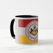 + CAMO GRAY-Mok met PMC-Logo Mok (Voorkant links)