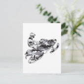 Camo Gray Sled op zwarte kopie Briefkaart (Staand voorkant)