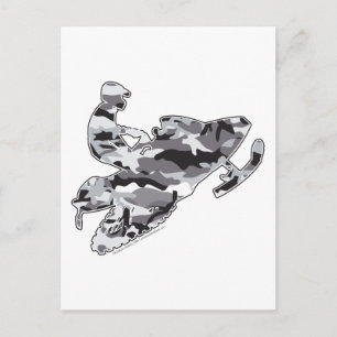 Camo Gray Sled op zwarte kopie Briefkaart