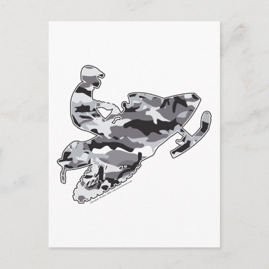 Camo Gray Sled op zwarte kopie Briefkaart (Voorkant)