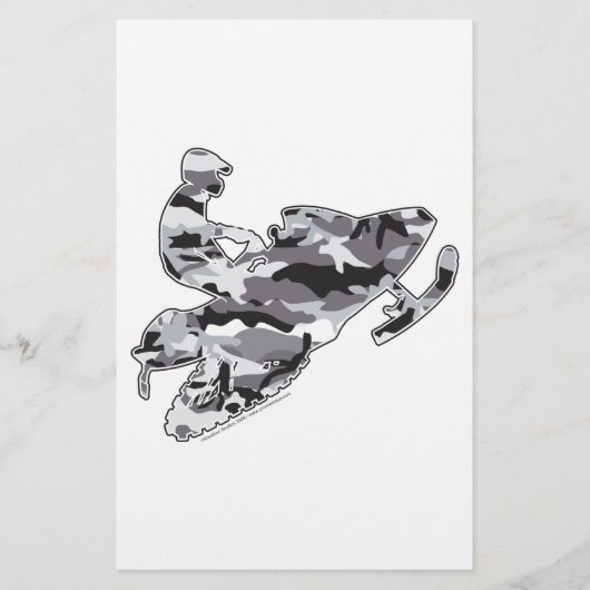 Camo Gray Sled op zwarte kopie Briefpapier (Voorkant)