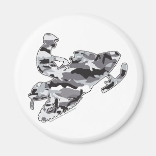 Camo Gray Sled op zwarte kopie Magneet