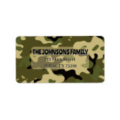Camo Green, Brown, Tan, Black  Address Label (Voorkant)