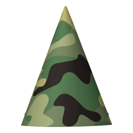 Camo Green | Verjaardag leger Feesthoedjes (Voorkant)