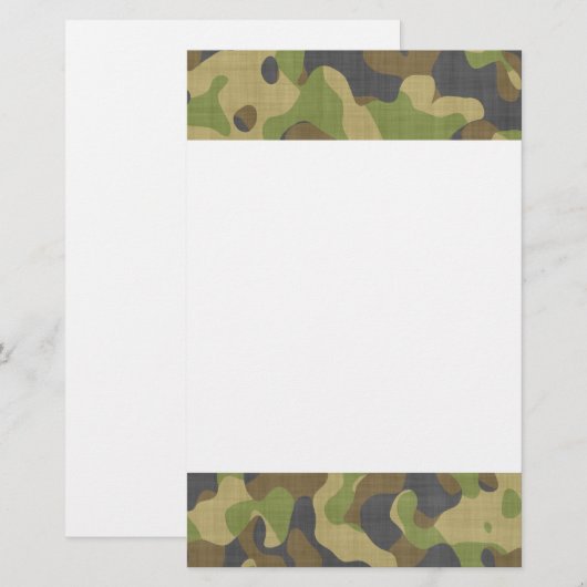 Camo Greens & Browns Briefpapier (Voorkant / Achterkant)