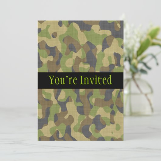 Camo Greens & Browns Kaart (Staand voorkant)