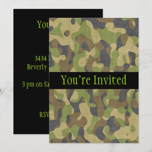 Camo Greens & Browns Kaart (Voorkant / Achterkant)