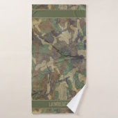 Camo Groen en Bruin Hout Logs Effect Camouflage Badhanddoek (Badhanddoek)