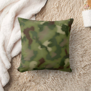 Camo Groen Zwart Grijs Decoratief Kussen