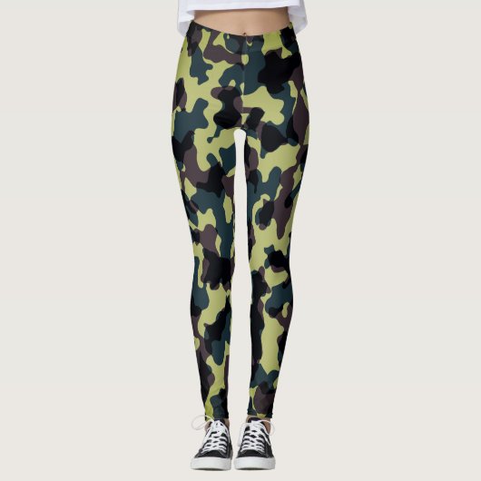 Camo Groene Leggings - Tactische Yoga Broek voor V (Voorkant)