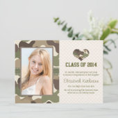 CAMO HEART AFSTUDEREN FOTO ANNOUNCEMENT INVITE KAART (Staand voorkant)