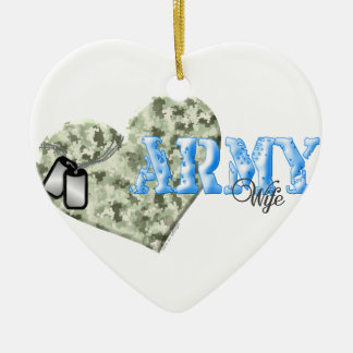 CAMO HEART ARMY WIFE KERAMISCH ORNAMENT