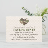 Camo Heart Baby Shower-uitnodigingen Kaart (Staand voorkant)