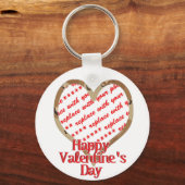 Camo Heart Valentijnsdag Foto Lijst Sleutelhanger (Voorkant)