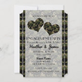 Camo Hearts Camouflage Verloving Douche Party Kaart (Voorkant)