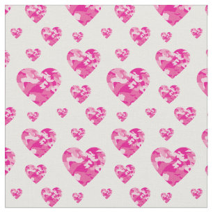 Camo Hearts roze Girls Country Camouflage Stof