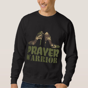Camo Heels Prayer Warrior Faith God Jesus Christia Trui