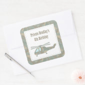 Camo Helikopter Army Boys Verjaardagsfeestje Stick Vierkante Sticker (Envelop)