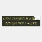 Camo herinnert zich Kabul toen je stemde Bumpersticker (Voorkant)