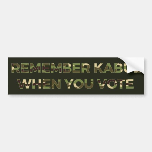 Camo herinnert zich Kabul toen je stemde Bumpersticker (Voorkant)