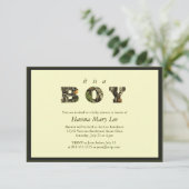 Camo Het is een Baby shower-uitnodiging Kaart (Staand voorkant)