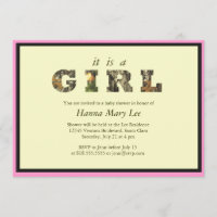 Camo Het is een Girl Baby shower Uitnodiging