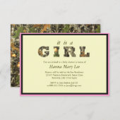 Camo Het is een Girl Baby shower Uitnodiging (Voorkant / Achterkant)