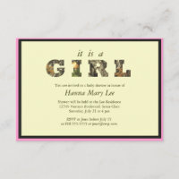 Camo Het is een Girl Baby shower Uitnodiging