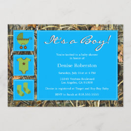 Camo, het is een jongen! - Uitnodiging tot Baby sh