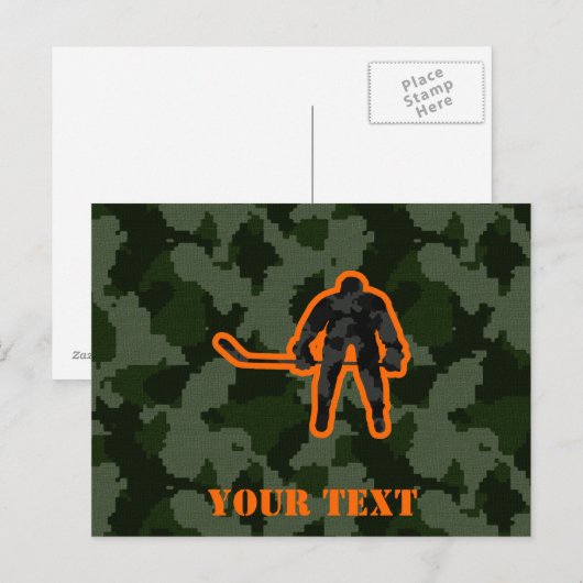 Camo Hockey Briefkaart (Voorkant / Achterkant)