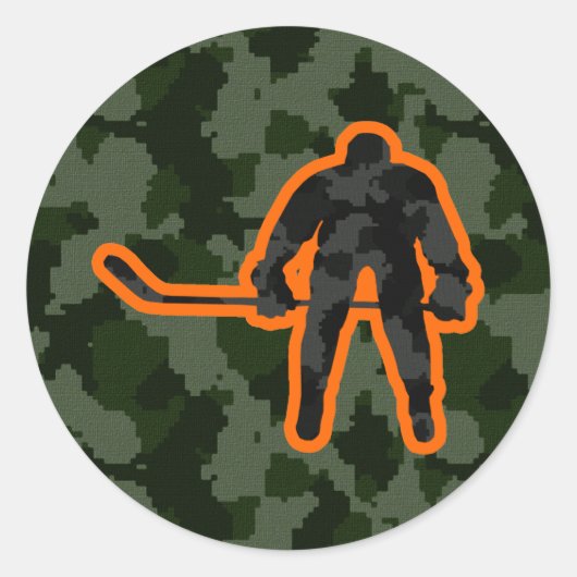 Camo Hockey Ronde Sticker (Voorkant)
