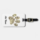 Camo hondenpootafdruk bagagelabel (Voorkant horizontaal)