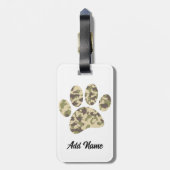 Camo hondenpootafdruk bagagelabel (Achterkant verticaal)