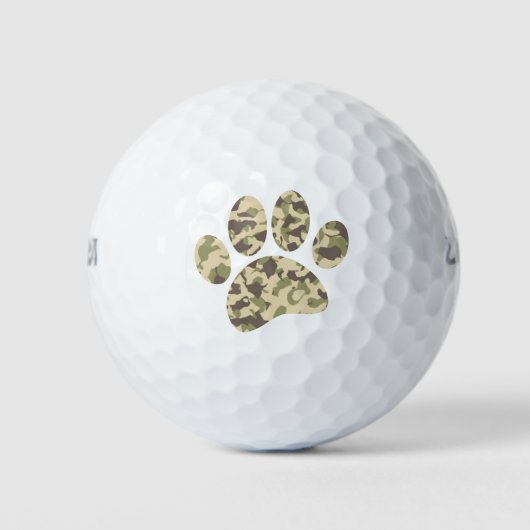Camo hondenpootafdruk golfballen (Voorkant)