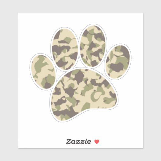 Camo hondenpootafdruk sticker (Vel)