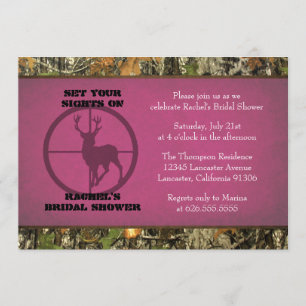 Camo Hot Pink Bridal Shower-uitnodigingen Kaart