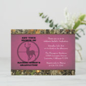 Camo Hot Pink Graduation Invitations Kaart (Staand voorkant)