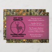 Camo Hot Pink Graduation Invitations Kaart (Voorkant / Achterkant)
