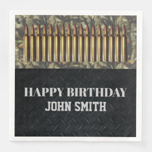 Camo Hunting Ammo Birthday Party Mannen Napkins Servet