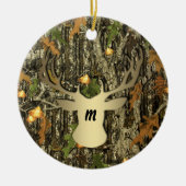 Camo Hunting Deer Monogram Ornament (Voorkant)