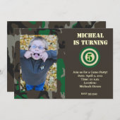 Camo Hunting Invitation Kaart (Voorkant / Achterkant)