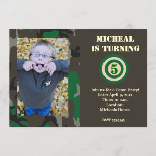 Camo Hunting Invitation Kaart