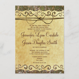 Camo Hunting  Paper Wedding Invitation Kaart