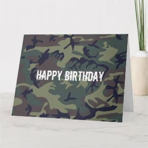 Camo Hunting Pattern Birthday Card Kaart